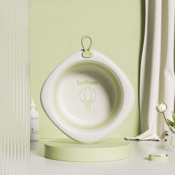 Cada Pliabila pentru Baie pentru Copii, Flippy, Cadita pentru Bebelusi, Model Romb cu Balon, Verde, 31.5x31.5x3.5 cm, 3L - imagine 5