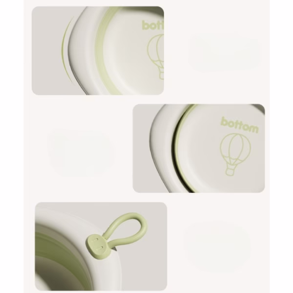 Cada Pliabila pentru Baie pentru Copii, Flippy, Cadita pentru Bebelusi, Model Romb cu Balon, Verde, 31.5x31.5x3.5 cm, 3L - imagine 6
