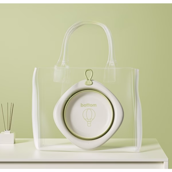 Cada Pliabila pentru Baie pentru Copii, Flippy, Cadita pentru Bebelusi, Model Romb cu Balon, Verde, 31.5x31.5x3.5 cm, 3L - imagine 7