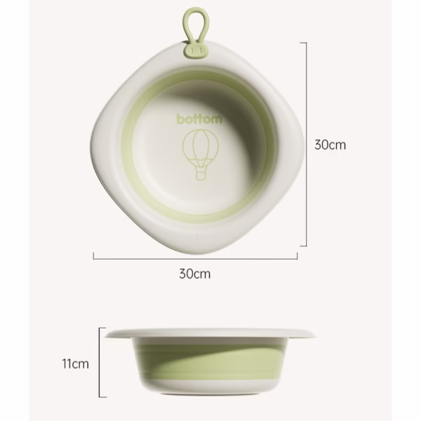 Cada Pliabila pentru Baie pentru Copii, Flippy, Cadita pentru Bebelusi, Model Romb cu Balon, Verde, 31.5x31.5x3.5 cm, 3L - imagine 14