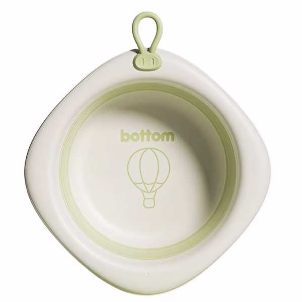 Cada Pliabila pentru Baie pentru Copii, Flippy, Cadita pentru Bebelusi, Model Romb cu Balon, Verde, 31.5x31.5x3.5 cm, 3L - imagine 1