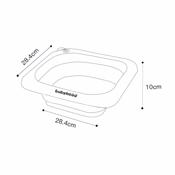 Lavoar Pliabil, Flippy, pentru Copii 1-8 Ani, 28.5x28.5x10 cm, din PE+PP, 3.5l, Model Fata, Gri - imagine 4