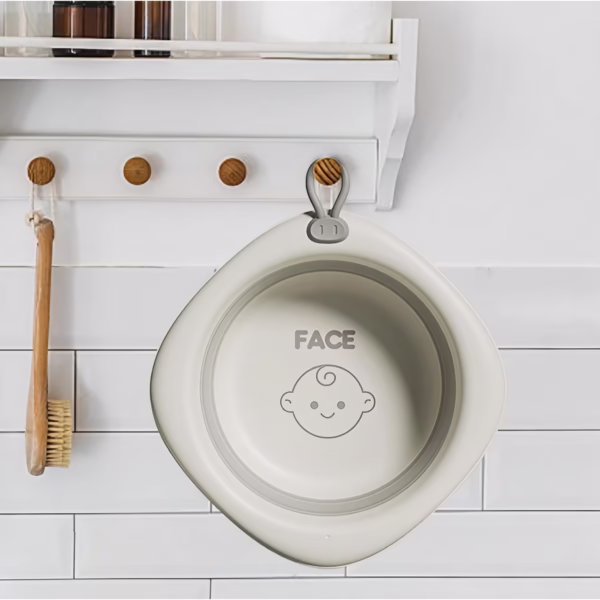 Cada Pliabila pentru Baie pentru Copii, Flippy, Cadita pentru Bebelusi, Model Romb pentru Fata, Gri, 31.5x31.5x3.5 cm, 3L - imagine 2