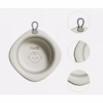 Cada Pliabila pentru Baie pentru Copii, Flippy, Cadita pentru Bebelusi, Model Romb pentru Fata, Gri, 31.5x31.5x3.5 cm, 3L - imagine 3