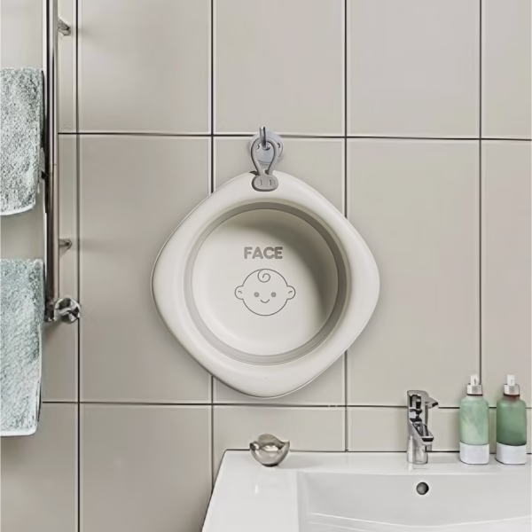 Cada Pliabila pentru Baie pentru Copii, Flippy, Cadita pentru Bebelusi, Model Romb pentru Fata, Gri, 31.5x31.5x3.5 cm, 3L - imagine 4