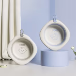 Cada Pliabila pentru Baie pentru Copii, Flippy, Cadita pentru Bebelusi, Model Romb pentru Fata, Gri, 31.5x31.5x3.5 cm, 3L - imagine 7