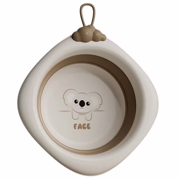 Cada Pliabila pentru Baie pentru Copii, Flippy, Cadita pentru Bebelusi, Model Romb pentru Fata Koala, Maro, 30x30x3.5 cm, 4L - imagine 1
