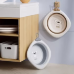 Cada Pliabila pentru Baie pentru Copii, Flippy, Cadita pentru Bebelusi, Model Romb pentru Picioare Koala, Gri, 30x30x3.5 cm, 4L - imagine 5