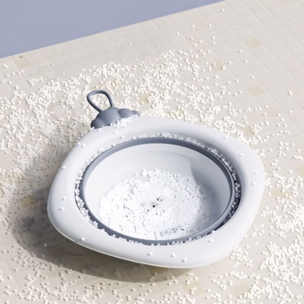 Cada Pliabila pentru Baie pentru Copii, Flippy, Cadita pentru Bebelusi, Model Romb pentru Picioare Koala, Gri, 30x30x3.5 cm, 4L - imagine 6
