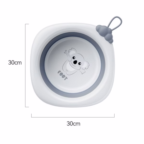 Cada Pliabila pentru Baie pentru Copii, Flippy, Cadita pentru Bebelusi, Model Romb pentru Picioare Koala, Gri, 30x30x3.5 cm, 4L - imagine 12