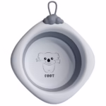 Cada Pliabila pentru Baie pentru Copii, Flippy, Cadita pentru Bebelusi, Model Romb pentru Picioare Koala, Gri, 30x30x3.5 cm, 4L