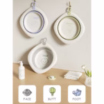 Cada Pliabila pentru Baie pentru Copii, Flippy, Cadita pentru Bebelusi, Model Romb pentru Picioare, Mov, 31.5x31.5x3.5 cm, 3L - imagine 6