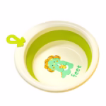 Cada Pliabila pentru Baie pentru Copii, Flippy, Cadita pentru Bebelusi, Model Rotund cu Dinozaur, Verde, 30x30x3.7 cm, 4L - imagine 4