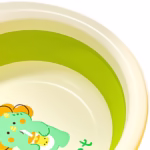 Cada Pliabila pentru Baie pentru Copii, Flippy, Cadita pentru Bebelusi, Model Rotund cu Dinozaur, Verde, 30x30x3.7 cm, 4L - imagine 5