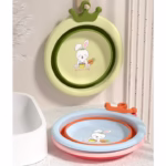 Cada Pliabila pentru Baie pentru Copii, Flippy, Cadita pentru Bebelusi, Model Rotund cu Iepuras, Blue, 30x31x3.5 cm, 3.3 L - imagine 10