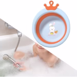 Cada Pliabila pentru Baie pentru Copii, Flippy, Cadita pentru Bebelusi, Model Rotund cu Iepuras, Blue, 30x31x3.5 cm, 3.3 L - imagine 5