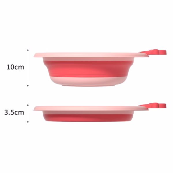 Cada Pliabila pentru Baie pentru Copii, Flippy, Cadita pentru Bebelusi, Model Rotund cu Iepuras, Roz, 30x31x3.5 cm, 3.3 L - imagine 6