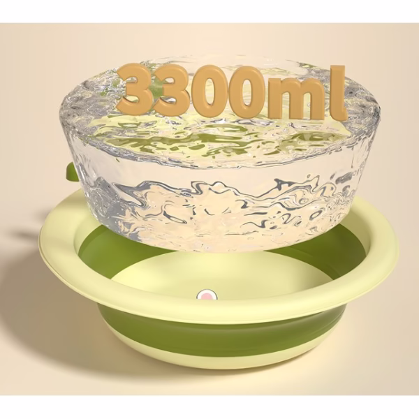Cada Pliabila pentru Baie pentru Copii, Flippy, Cadita pentru Bebelusi, Model Rotund cu Iepuras, Verde, 30x31x3.5 cm, 3.3 L - imagine 8