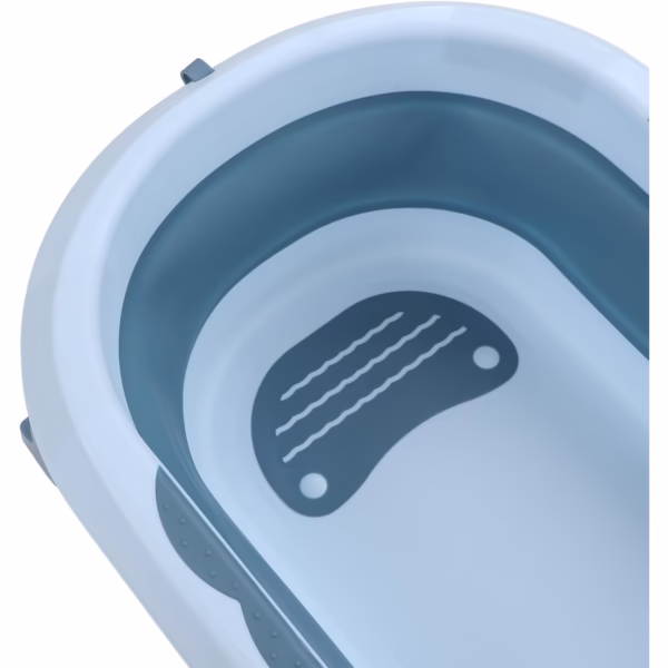 Cada de Baie, Flippy, pentru Copii 0 luni - 6 Ani, cu Termometru, Pliabila, Perna Suport Inclusa, din Plastic, 81.5 x 49 x 21.5 cm, Albastru - imagine 4