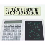Calculator de Mana Reincarcabil cu Tabla de Scris, Flippy, Calculator Portabil, Ecran LCD, Afisaj cu 12 Cifre, Ecran de 15 cm, Culoare Alb - imagine 5