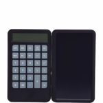 Calculator de Mana Reincarcabil cu Tabla de Scris, Flippy, Calculator Portabil, Ecran LCD, Afisaj cu 12 Cifre, Ecran de 15 cm, Culoare Negru