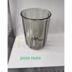 Cana de Apa pentru Clatit, Flippy, pentru Periuta de Dinti, 200 ml, 10.4 x 7.3 cm, Gri Transparent - imagine 2