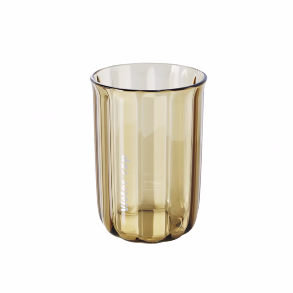 Cana de Apa pentru Clatit, Flippy, pentru Periuta de Dinti, 200 ml, 10.4 x 7.3 cm, Maro Transparent - imagine 6