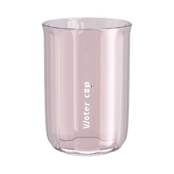 Cana de Apa pentru Clatit, Flippy, pentru Periuta de Dinti, 200 ml, 10.4 x 7.3 cm, Roz Transparent - imagine 3
