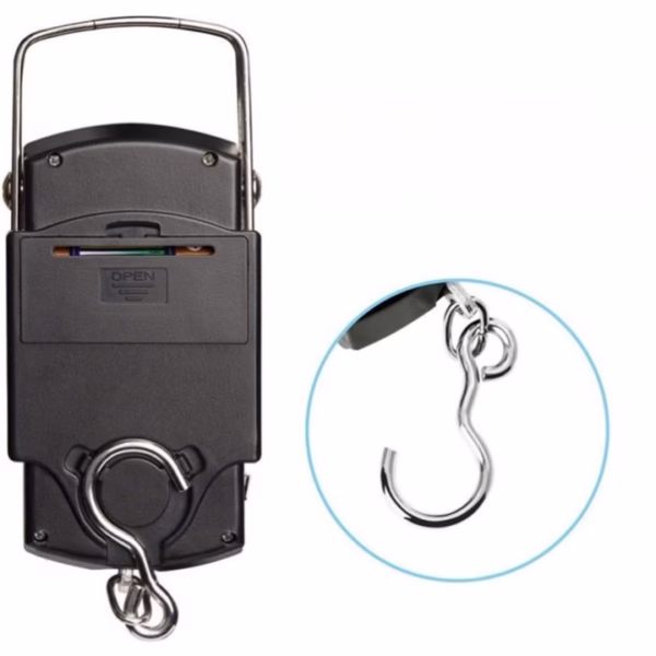Cantar Digital de Mana cu Carlig, Flippy, Cantar Portabil, Pescuit, cu Maner, Capacitate 50 kg, cu Metru Incorporat, 20.5 x 6 x 2.5 cm, Negru - imagine 9