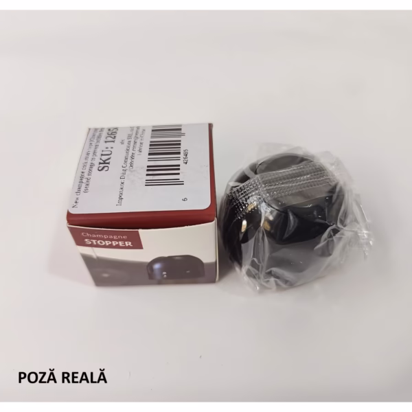 Capac de Etansare a Sticlei de Sampanie, Flippy, Rotativ, On-Off, Silicon, Reutilizabil, Usor de Depozitat si Folosit, 3.9 x 3.9 x 3.3 cm, Negru - imagine 6