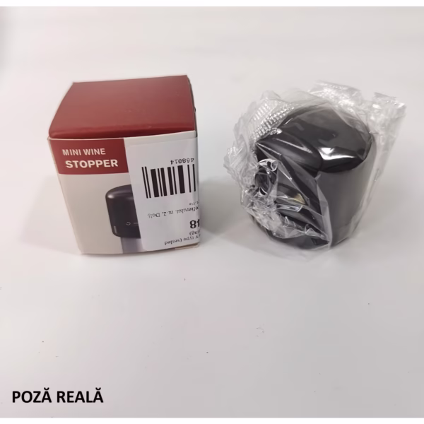 Capac de Etansare a Sticlei de Vin, Flippy, Rotativ, On-Off, Silicon, Reutilizabil, Usor de Depozitat si Folosit, 3.8 x 3.8 x 3.8 cm, Negru - imagine 6