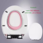 Capac de Toaleta cu Reductie 3 in 1, Flippy, pentru Copii +3 Ani si Adulti, Coborare Lenta si Silentioasa, Instalare Usoara, din PP5 , in Forma de O, Alb/Roz - imagine 8