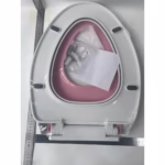 Capac de Toaleta cu Reductie 3 in 1, Flippy, pentru Copii +3 Ani si Adulti, Coborare Lenta si Silentioasa, Instalare Usoara, din PP5 , in Forma de O, Alb/Roz - imagine 11