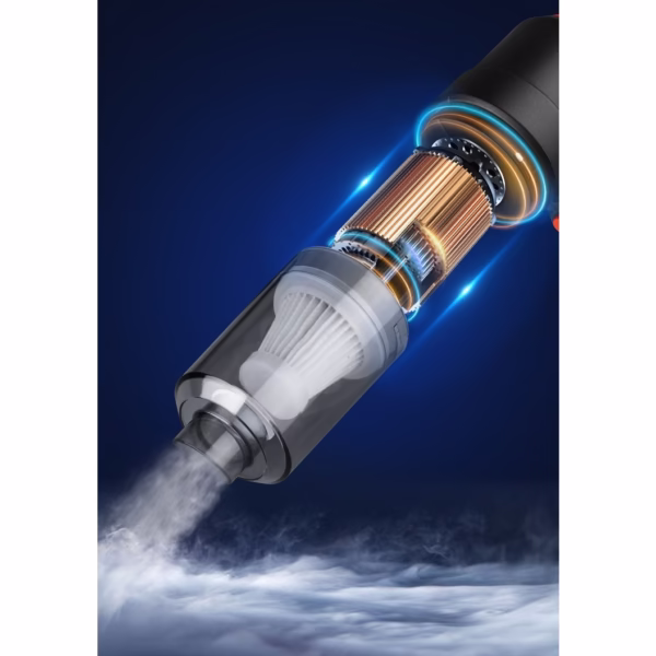 Aspirator Portabil Fără Fir 2 în 1 pentru Casă și Mașină, Suflare și Aspirare, Reîncărcabil USB, Autonomie 30 min, Negru - imagine 4