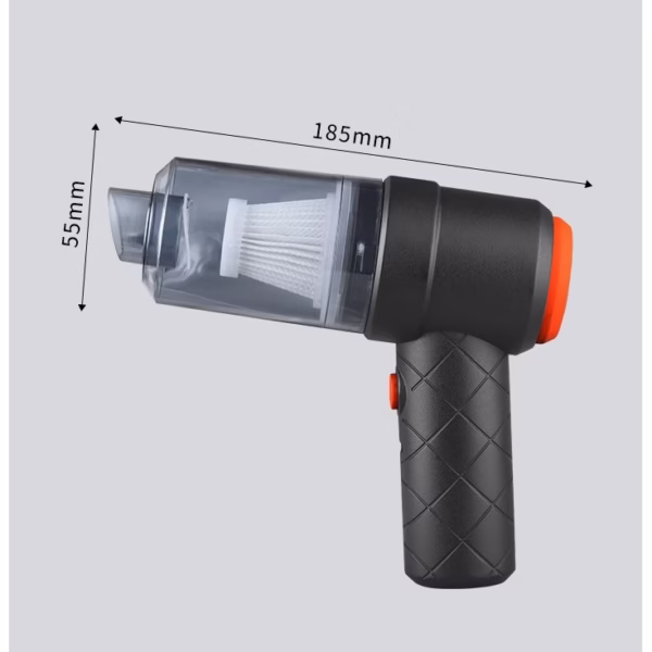 Aspirator Portabil Fără Fir 2 în 1 pentru Casă și Mașină, Suflare și Aspirare, Reîncărcabil USB, Autonomie 30 min, Negru - imagine 8