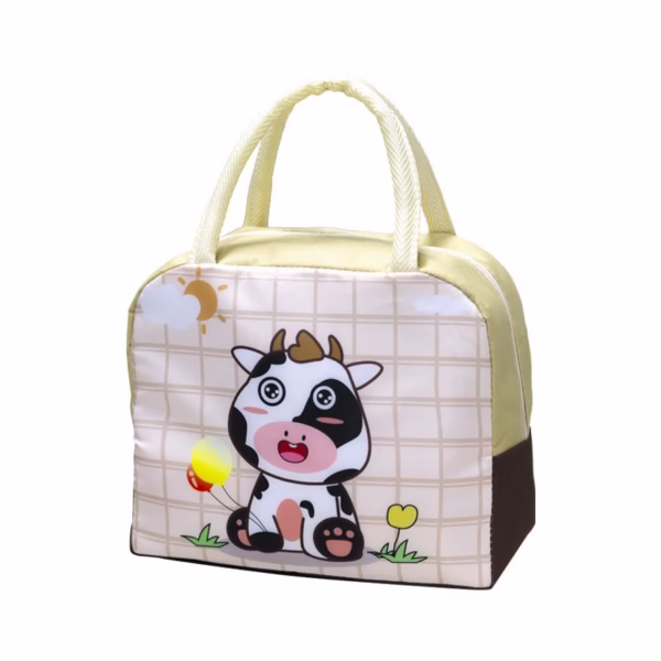 cartoon-insulated-bag-aluminum-foil-lunch-bag-student-lunch-bag-insulated-lunch-box-bag-length-23cm-width-13cm-height-19cm-color-beige-plaid-dog-main-667d28b88a0bb Geanta Termoizolanta pentru Copii, Flippy, 23x13x19 cm, Model Imprimeu Vacuta, din Folie de Aluminiu si Panza Oxford, Bej - imagine 1