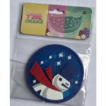 Suport pentru Pahar, Flippy, Model Om de Zapada, din PVC, 10 cm, Rezistent la Caldura, Albastru - imagine 5
