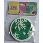 Suport pentru Pahar, Flippy, Model Fulg de Nea, din PVC, 10 cm, Rezistent la Caldura, Verde - imagine 2