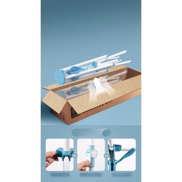 Uscator de  Rufe, Flippy, Tip Umbrela, Pliabil, Telescopic, pentru Interior-Exterior, cu Patru Tije, Picior Anti-Alunecare, Inaltime Ajustabila, 108 pana la 165 cm - imagine 2