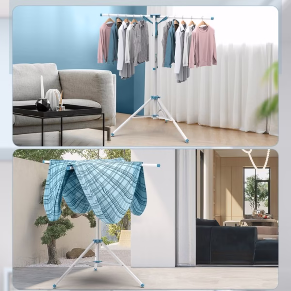 Uscator de  Rufe, Flippy, Tip Umbrela, Pliabil, Telescopic, pentru Interior-Exterior, cu Patru Tije, Picior Anti-Alunecare, Inaltime Ajustabila, 108 pana la 165 cm - imagine 3