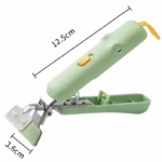 Clema pentru Boluri, Flippy, Anti-Alunecare, din Silicon, de Uz Casnic, Rezistent la Temperaturi Inalte, Model Animat, Maner si Cleste Inox, 12.5x3.6 cm, Verde - imagine 2