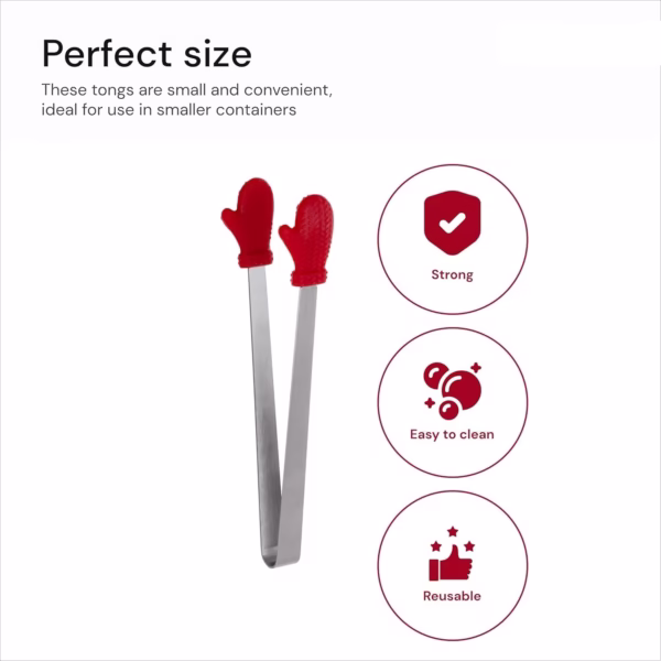 Cleste Creativ pentru Mancare, Flippy, Model Manusi din Silicon, 14.5x3 cm, Rezistent la Temperaturi Inalte si Coroziune, Rosu - imagine 7