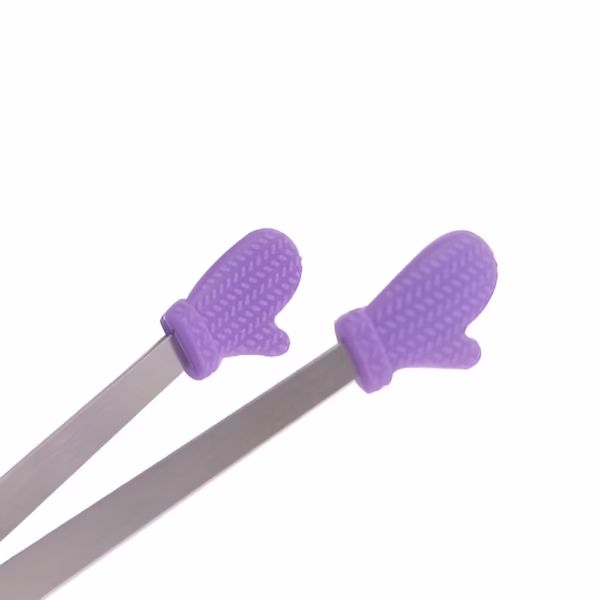 Cleste Creativ pentru Mancare, Flippy, Model Manusi din Silicon, 14.5x3 cm, Rezistent la Temperaturi Inalte si Coroziune, Mov - imagine 3