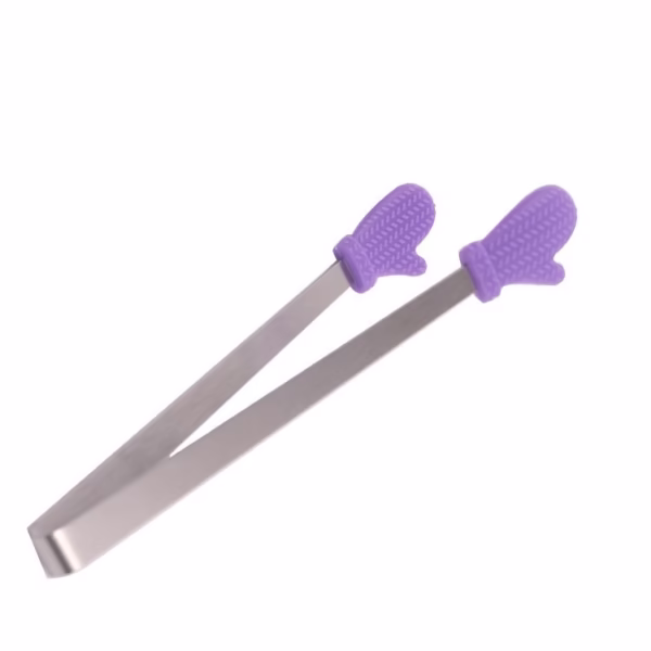 Cleste Creativ pentru Mancare, Flippy, Model Manusi din Silicon, 14.5x3 cm, Rezistent la Temperaturi Inalte si Coroziune, Mov - imagine 4