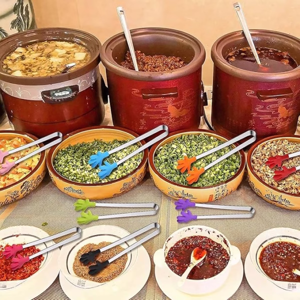 Cleste Creativ pentru Mancare, Flippy, Model Manute din Silicon, 14.5x3 cm, Rezistent la Temperaturi Inalte si Coroziune, Albastru - imagine 5