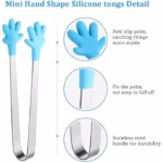 Cleste Creativ pentru Mancare, Flippy, Model Manute din Silicon, 14.5x3 cm, Rezistent la Temperaturi Inalte si Coroziune, Albastru - imagine 8
