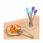 Cleste Creativ pentru Mancare, Flippy, Model Manute din Silicon, 14.5x3 cm, Rezistent la Temperaturi Inalte si Coroziune, Albastru - imagine 9