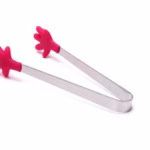 Cleste Creativ pentru Mancare, Flippy, Model Manute din Silicon, 14.5x3 cm, Rezistent la Temperaturi Inalte si Coroziune, Rosu - imagine 3