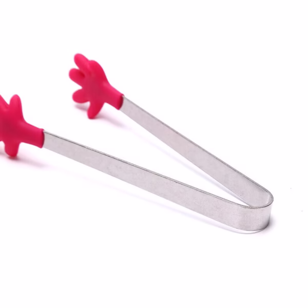 Cleste Creativ pentru Mancare, Flippy, Model Manute din Silicon, 14.5x3 cm, Rezistent la Temperaturi Inalte si Coroziune, Rosu - imagine 3