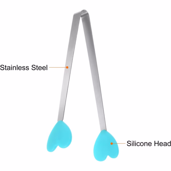 Cleste Creativ pentru Mancare, Flippy, Model Inimioare din Silicon, 14.5x3 cm, Rezistent la Temperaturi Inalte si Coroziune, Albastru - imagine 5